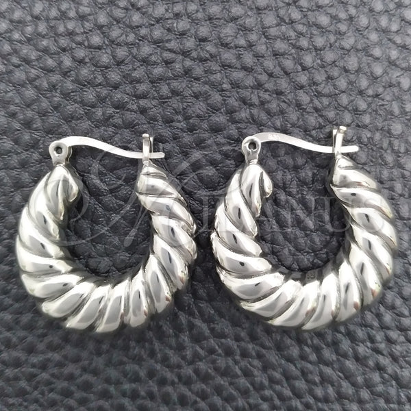 Sterling Silver Medium Hoop, Polished, Silver Finish, 02.395.0037.25