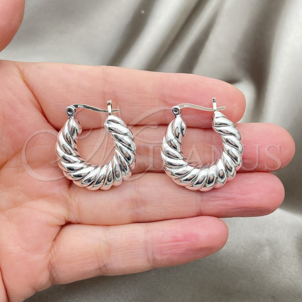 Sterling Silver Medium Hoop, Polished, Silver Finish, 02.395.0037.25