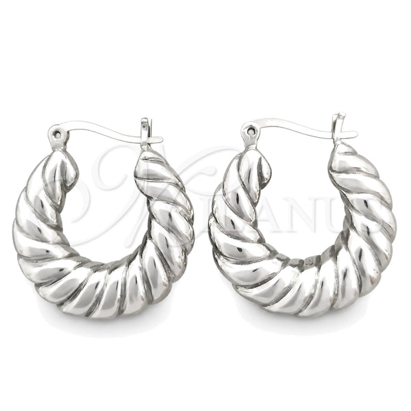 Sterling Silver Medium Hoop, Polished, Silver Finish, 02.395.0037.25
