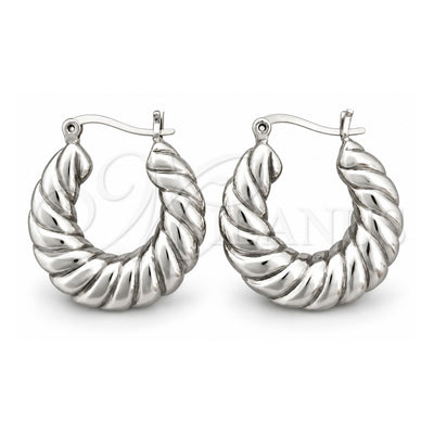 Sterling Silver Medium Hoop, Polished, Silver Finish, 02.395.0037.25