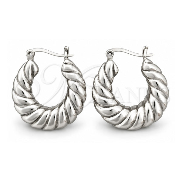 Sterling Silver Medium Hoop, Polished, Silver Finish, 02.395.0037.25