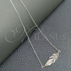 Sterling Silver Fancy Necklace, Rolo and Heart Design, Polished, Silver Finish, 04.397.0001.18 (02 MM Thickness, 18 Inches Length)