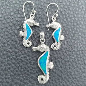Sterling Silver Ring — Earring and Pendant Adult Set Seahorse Design with — main product view — SKU 147576 | Plata 925 anillo — Earring and Pendant Adult Set Seahorse diseño with — SKU 147576