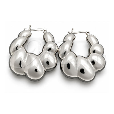 Sterling Silver Medium Hoop, Polished, Silver Finish, 02.395.0038.30