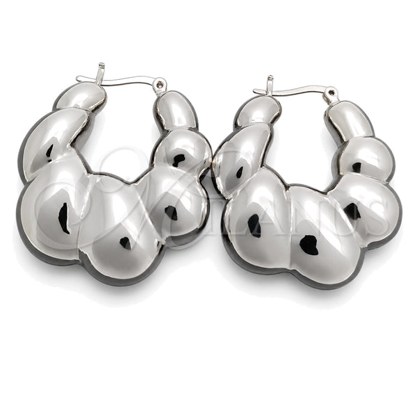 Sterling Silver Medium Hoop, Polished, Silver Finish, 02.395.0038.30