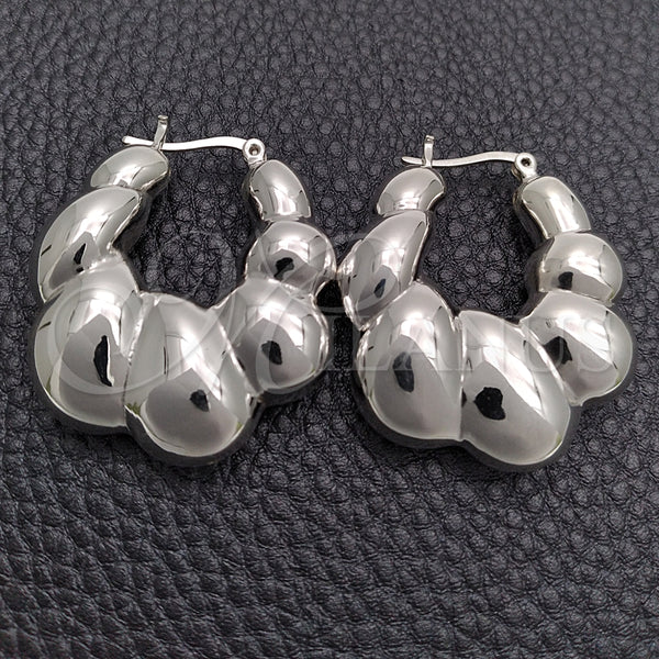 Sterling Silver Hoop Earrings — Medium Hoop Polished 02. — main product view — SKU 147577 | Plata 925 aretes de aro — Medium Hoop pulido 02. — SKU 147577
