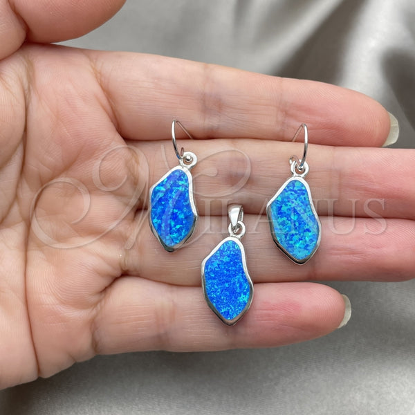 Sterling Silver Ring — Earring and Pendant Adult Set with Bermuda Blue — alternate product view — SKU 147578 | Plata 925 anillo — Earring and Pendant Adult Set with Bermuda Blue — SKU 147578
