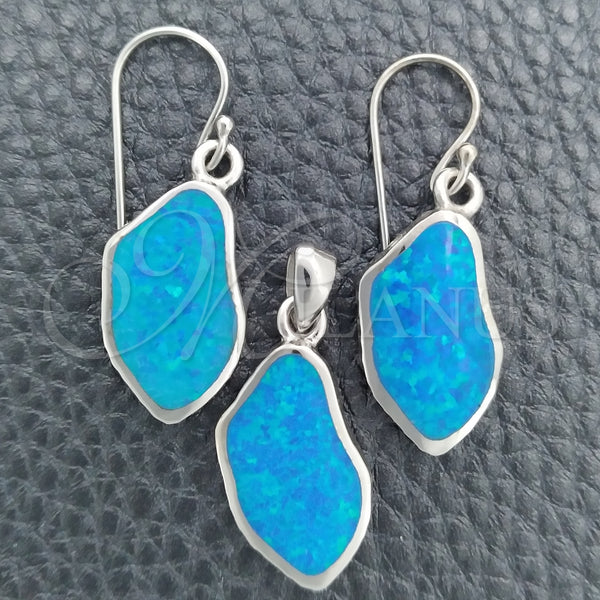 Sterling Silver Ring — Earring and Pendant Adult Set with Bermuda Blue — main product view — SKU 147578 | Plata 925 anillo — Earring and Pendant Adult Set with Bermuda Blue — SKU 147578
