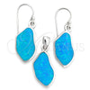 Sterling Silver Earring and Pendant Adult Set, with Bermuda Blue Opal, Polished, Silver Finish, 10.391.0022