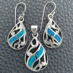 Sterling Silver Ring — Earring and Pendant Adult Set Teardrop and Filigree — main product view — SKU 147582 | Plata 925 anillo — Earring and Pendant Adult Set Teardrop and Filigree — SKU 147582