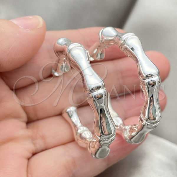Sterling Silver Hoop Earrings — Medium Hoop Polished 02. — alternate product view — SKU 147584 | Plata 925 aretes de aro — Medium Hoop pulido 02. — SKU 147584