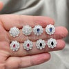 Sterling Silver Stud Earring, Flower Design, with White Cubic Zirconia, Polished, Silver Finish, 02.398.0003
