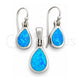 Sterling Silver Earring and Pendant Adult Set, Teardrop Design, Polished, Silver Finish, 10.391.0025