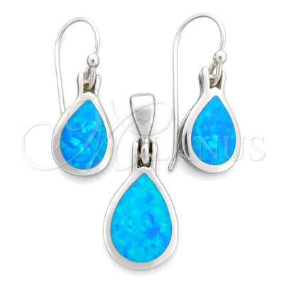 Sterling Silver Earring and Pendant Adult Set, Teardrop Design, Polished, Silver Finish, 10.391.0025 for wholesale, main product view