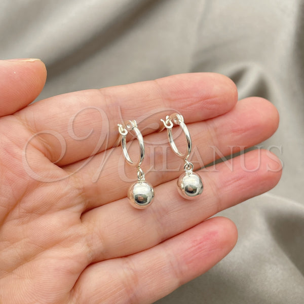 Sterling Silver Hoop Earrings — Small Hoop Polished 02. — alternate product view — SKU 147591 | Plata 925 aretes de aro — Small Hoop pulido 02. — SKU 147591