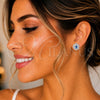 Sterling Silver Stud Earring, Flower Design, with White Cubic Zirconia, Polished, Silver Finish, 02.398.0007