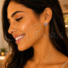 Sterling Silver Stud Earring, Flower Design, with White Cubic Zirconia, Polished, Silver Finish, 02.398.0008
