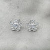 Sterling Silver Ring — Stud Earring Flower Design with White Cubic Zirconia — alternate product view — SKU 147603 | Plata 925 anillo — Stud Earring flor diseño with blanco Cubic Zirconia — SKU 147603