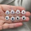 Sterling Silver Stud Earring, Flower Design, with White Cubic Zirconia, Polished, Silver Finish, 02.398.0011