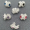 Sterling Silver Stud Earring, Flower Design, with White Cubic Zirconia, Polished, Silver Finish, 02.398.0013