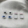 Sterling Silver Ring — Stud Earring Flower Design with White Cubic Zirconia — alternate product view — SKU 147609 | Plata 925 anillo — Stud Earring flor diseño with blanco Cubic Zirconia — SKU 147609