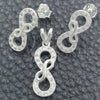 Sterling Silver Earring and Pendant Adult Set, Polished, Silver Finish, 10.398.0006