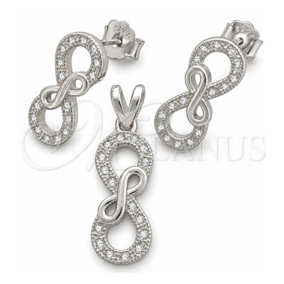 Sterling Silver Earring and Pendant Adult Set, Polished, Silver Finish, 10.398.0006