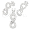 Sterling Silver Earring and Pendant Adult Set, Polished, Silver Finish, 10.398.0006