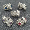 Sterling Silver Stud Earring, Flower Design, with White Cubic Zirconia, Polished, Silver Finish, 02.398.0016