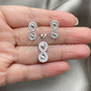 Sterling Silver Earring and Pendant Adult Set, Polished, Silver Finish, 10.398.0008