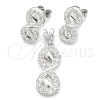 Sterling Silver Earring and Pendant Adult Set, Polished, Silver Finish, 10.398.0008 for wholesale, main product view