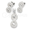 Sterling Silver Earring and Pendant Adult Set, Polished, Silver Finish, 10.398.0008