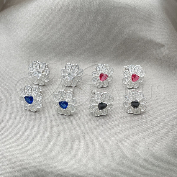 Sterling Silver Ring — Stud Earring Flower Design with White Cubic Zirconia — alternate product view — SKU 147618 | Plata 925 anillo — Stud Earring flor diseño with blanco Cubic Zirconia — SKU 147618