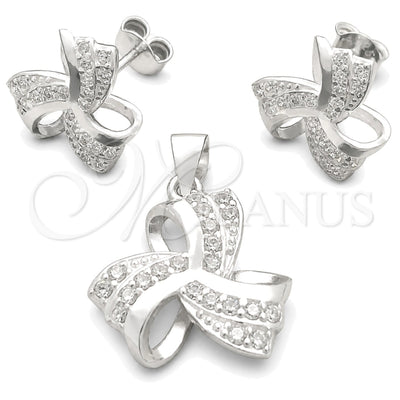 Sterling Silver Earring and Pendant Adult Set, Polished, Silver Finish, 10.398.0009 for wholesale, main product view
