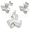Sterling Silver Earring and Pendant Adult Set, Polished, Silver Finish, 10.398.0009
