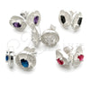 Sterling Silver Stud Earring, Flower Design, with White Cubic Zirconia, Polished, Silver Finish, 02.398.0021
