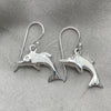 Sterling Silver Dangle Earring, Dolphin Design, with Bermuda Blue Opal, Polished, Silver Finish, 02.391.0007.1