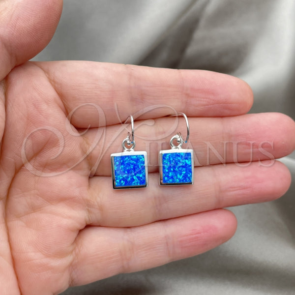 Sterling Silver Ring — Dangle Earring with Bermuda Blue Opal Polished 02. — alternate product view — SKU 147640 | Plata 925 anillo — Dangle Earring with Bermuda Blue Opal pulido 02. — SKU 147640