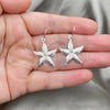 Sterling Silver Dangle Earring, Star Design, with White Opal, Polished, Silver Finish, 02.391.0009.1