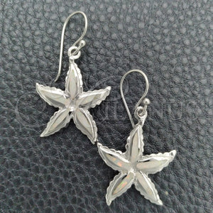 Sterling Silver Ring — Dangle Earring Star Design with White Opal Polished — main product view — SKU 147642 | Plata 925 anillo — Dangle Earring estrella diseño with blanco Opal pulido — SKU 147642