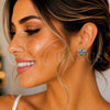 Sterling Silver Stud Earring, Star Design, with Bermuda Blue Opal, Polished, Silver Finish, 02.391.0012