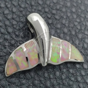 Sterling Silver Pendant — Fancy Pendant Fish Design with Pink Opal Polished — main product view — SKU 147655 | Plata 925 dije — elegante Pendant Fish diseño with Pink Opal pulido — SKU 147655
