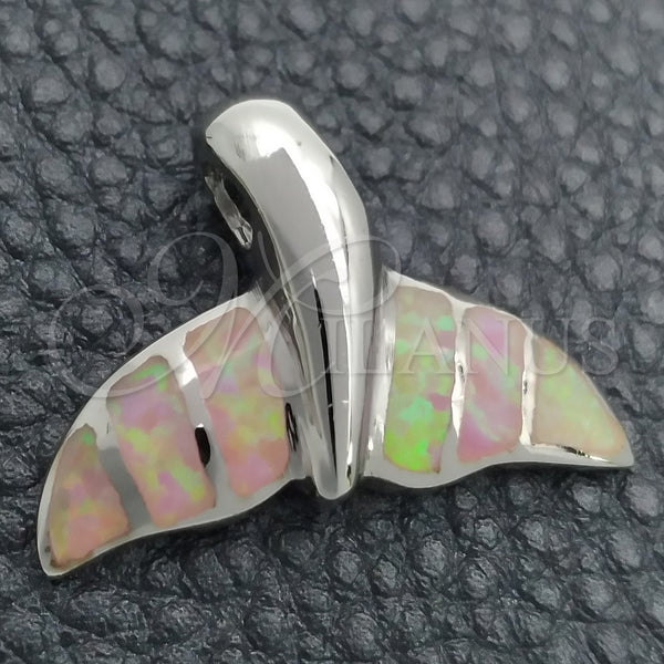 Sterling Silver Pendant — Fancy Pendant Fish Design with Pink Opal Polished — main product view — SKU 147655 | Plata 925 dije — elegante Pendant Fish diseño with Pink Opal pulido — SKU 147655