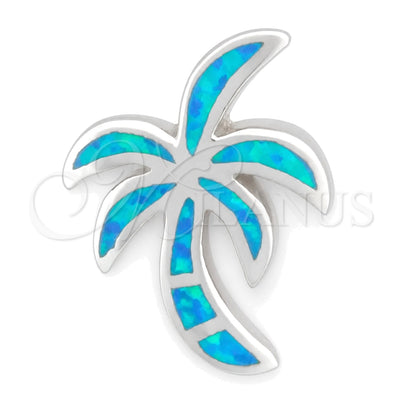 Sterling Silver Fancy Pendant, Palm Tree Design, with Bermuda Blue Opal, Polished, Silver Finish, 05.391.0008 for wholesale, main product view