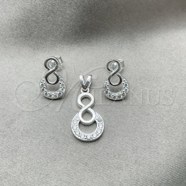 Sterling Silver Ring — Earring and Pendant Adult Set Infinite Design Polished — alternate product view — SKU 147664 | Plata 925 anillo — Earring and Pendant Adult Set Infinite diseño pulido — SKU 147664