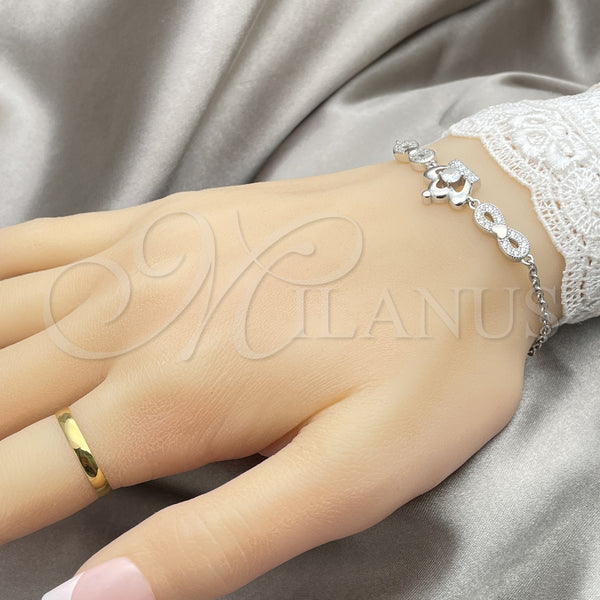 Sterling Silver Bracelet — Fancy Bracelet Infinite Design with White Cubic Zirconia — alternate product view — SKU 147672 | Plata 925 brazalete — elegante Bracelet Infinite diseño with blanco Cubic Zirconia — SKU 147672