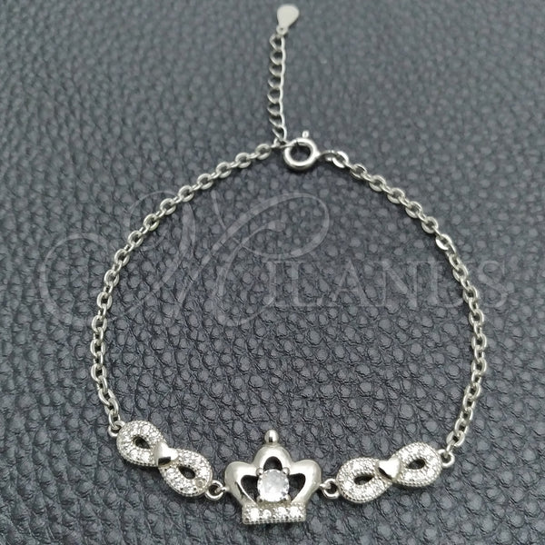 Sterling Silver Bracelet — Fancy Bracelet Infinite Design with White Cubic Zirconia — main product view — SKU 147672 | Plata 925 brazalete — elegante Bracelet Infinite diseño with blanco Cubic Zirconia — SKU 147672