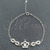 Sterling Silver Fancy Bracelet, Infinite Design, with White Cubic Zirconia, Polished, Silver Finish, 03.398.0009.07 (02 MM Thickness, 7 Inches Length)