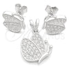 Sterling Silver Earring and Pendant Adult Set, Butterfly Design, Polished, Silver Finish, 10.398.0021