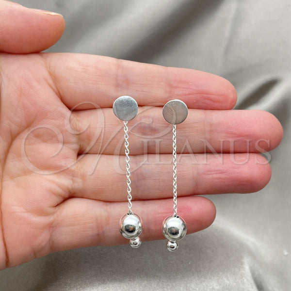 Sterling Silver Ring — Long Earring Ball Design Polished 02. — alternate product view — SKU 147676 | Plata 925 anillo — Long Earring Ball diseño pulido 02. — SKU 147676